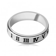Stříbrný prsten 925 - kroužek s římskými číslicemi