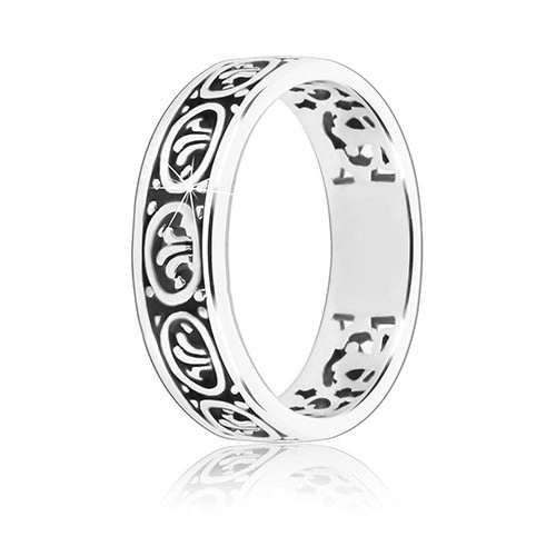 Prsten ze stříbra 925 - vyřezávané ornamenty - Velikost: 54