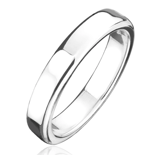 Prsten ze stříbra 925 - silnější kroužek s lesklým povrchem - Velikost: 55