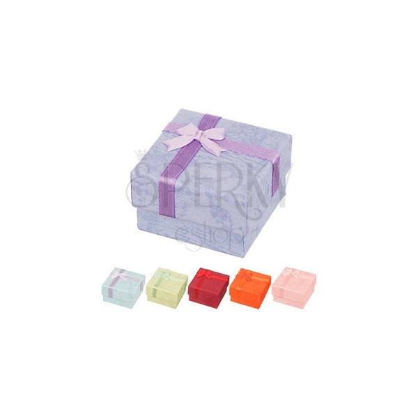 Krabička na náušnice - mramorované pastelové odstíny, s mašličkou