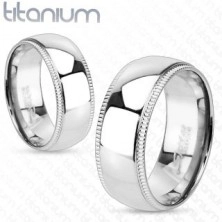 Titanový prsten s ozdobnými vroubkovanými okraji