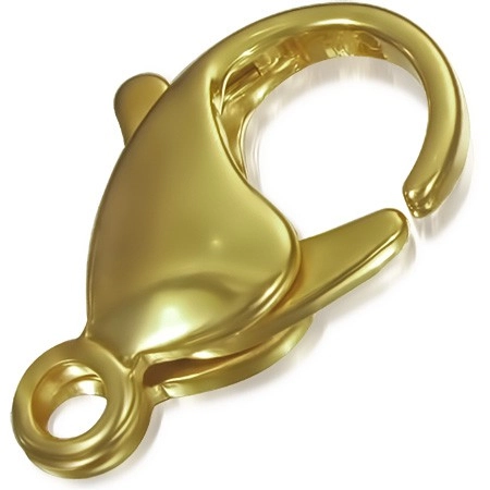 Levně Karabinka ze slitiny mědi ve zlaté barvě, 12 mm