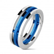 Prsten z oceli - dvoubarevné oddělené prstence