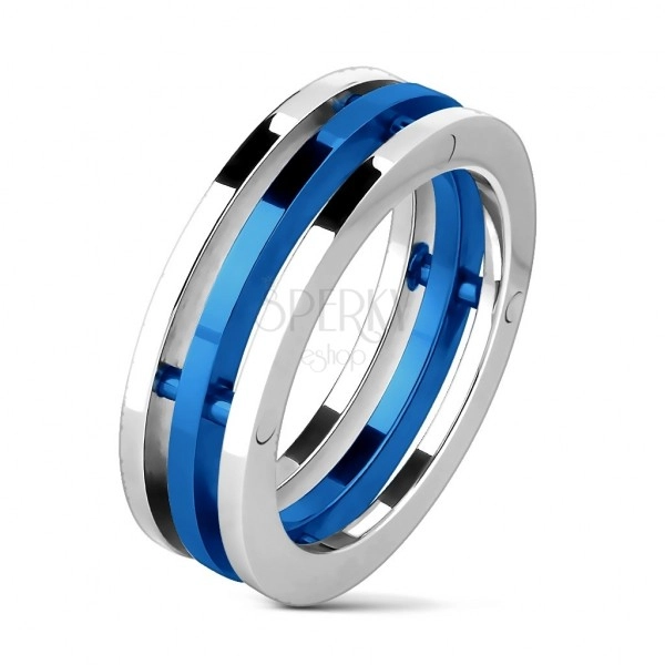 Prsten z oceli - dvoubarevné oddělené prstence