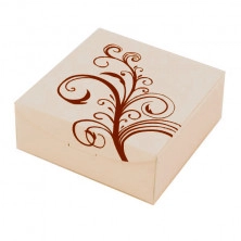 Papírová krabička na soupravu šperků - béžová s květovým ornamentem