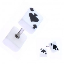 Fake plug z akrylu s hrací kartou - symbol piky