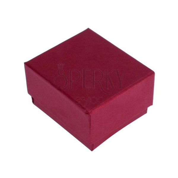 Červeno-hnědá krabička na prsten s perleťovým leskem
