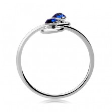 Stříbrný prsten 925 na ruku nebo nohu - dva modré zirkony ve spirálách
