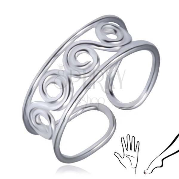 Stříbrný prsten 925 na ruku nebo nohu s esovitým vzorem