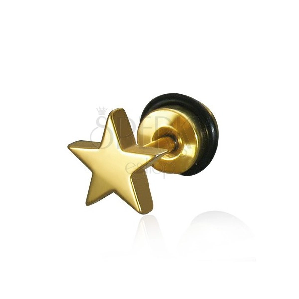 Fake piercing do ucha ve tvaru hvězdy - ocelový