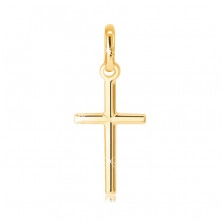 Přívěsek ze 14K zlata - hladký latinský kříž s X uprostřed