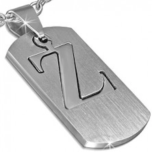 Přívěsek z oceli - známka s písmenem "Z", dvoudílná