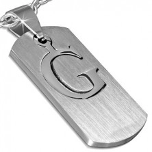 Ocelová známka - lesklé písmeno "G", vyjímatelný střed