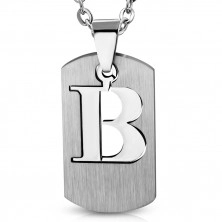 Přívěsek z oceli - dvoudílná tabulka s písmenem "B"