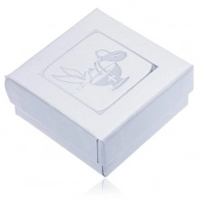 Perleťovobílá dárková krabička - holubice, kalich, džbán