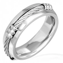 Prsten z oceli s keltským lanem a sníženými okraji