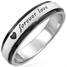 Ocelový prsten s černými kraji, Forever Love