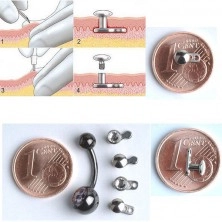 Podstavec pod piercing implantát z titanu 3 dírky
