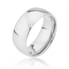 Zaoblený hladký titanový prsten stříbrné barvy