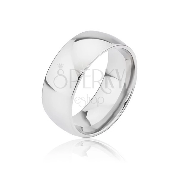 Zaoblený hladký titanový prsten stříbrné barvy