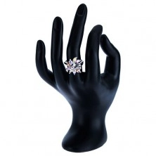 Stříbrný prsten s barevným zirkonovým vějířem