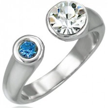 Prsten s dvojitým zirkonem - rozdělený