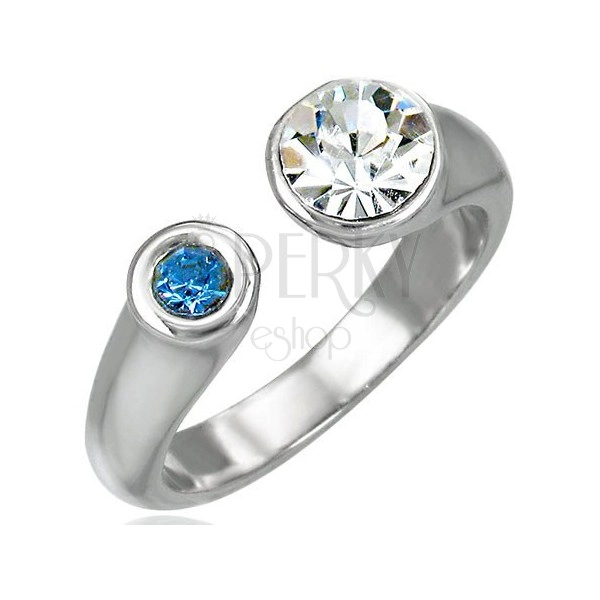 Prsten s dvojitým zirkonem - rozdělený