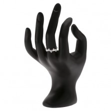 Prsten ze stříbra 925, vlnkový vzor, kulaté čiré zirkony