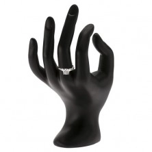 Stříbrný prsten 925 - velký čirý kulatý zirkon, lichoběžníkové kamínky