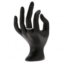 Stříbrný prsten 925 - pás kulatých čirých zirkonů v lesklých objímkách
