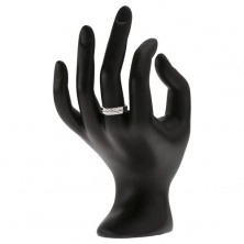Prsten ze stříbra 925 - rozdvojená ramena, dva pásy čirých zirkonů