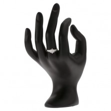 Prsten ze stříbra 925, čirý zirkonový květ