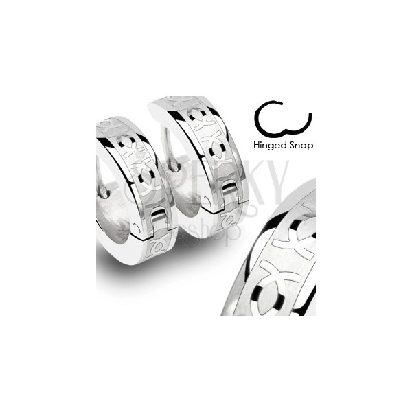 Kruhové ocelové náušnice - stříbrné, lesklé prolínající se CC