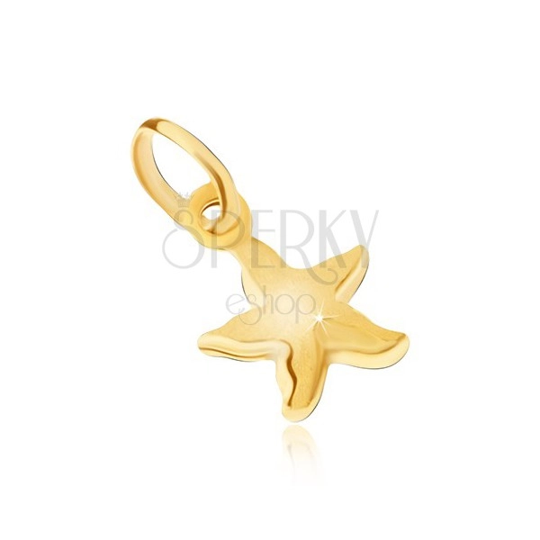 Přívěsek ze žlutého 9K zlata - třpytivá gravírovaná mořská hvězdice 