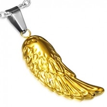 Ocelový přívěsek, křídlo lesklé zlaté barvy