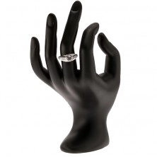 Prsten ze stříbra 925, stupňovitá ramena, čirý zirkon