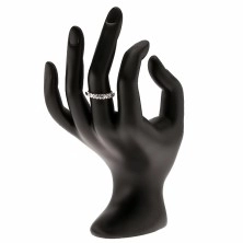 Prsten ze stříbra 925, čiré zirkony mezi půloblouky