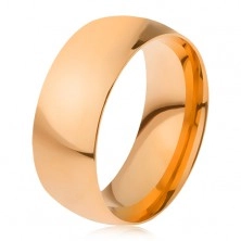 Prsten z oceli 316L zlaté barvy, lesklý hladký povrch, 8 mm