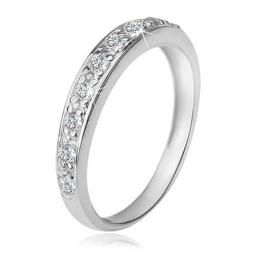 Prsten s čirým zirkonovým pásem, ze stříbra 925 - Velikost: 55