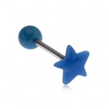 Piercing do jazyka, modrá pěticípá hvězda