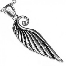 Přívěsek z chirurgické oceli, lesklé křídlo anděla