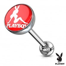 Ocelový piercing do jazyka - různé motivy Playboy