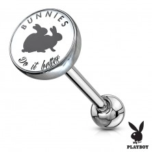 Ocelový piercing do jazyka - různé motivy Playboy
