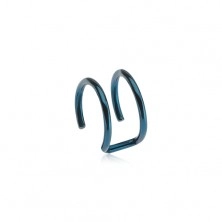 Fake piercing do ucha z oceli - dva kroužky modré barvy