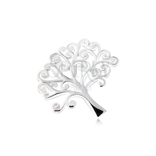 Lesklý přívěsek ve tvaru stromu života, stříbro 925
