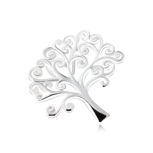 Lesklý přívěsek ve tvaru stromu života, stříbro 925