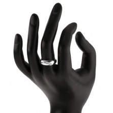 Zásnubní prsten, diagonální linie kulatých čirých zirkonů, stříbro 925