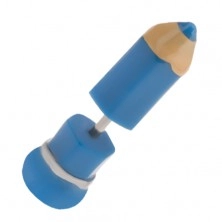 Falešný plug do ucha z akrylu, modrá tužka