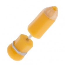 Akrylový fake plug do ucha, žlutá tužka