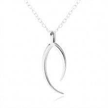 Stříbrný náhrdelník 925, lesklý přívěsek - rybí kost pro štěstí